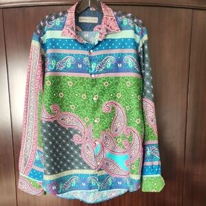 Etro Men's  Multicolor Paisley Button Down Shirt